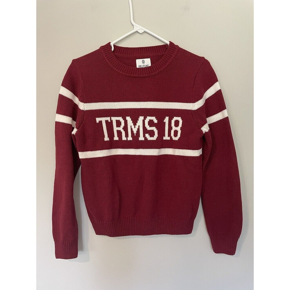 Hillflint‎ Sweater TRMS 18 Womens Small Pullover Red White Varsity Collegiate